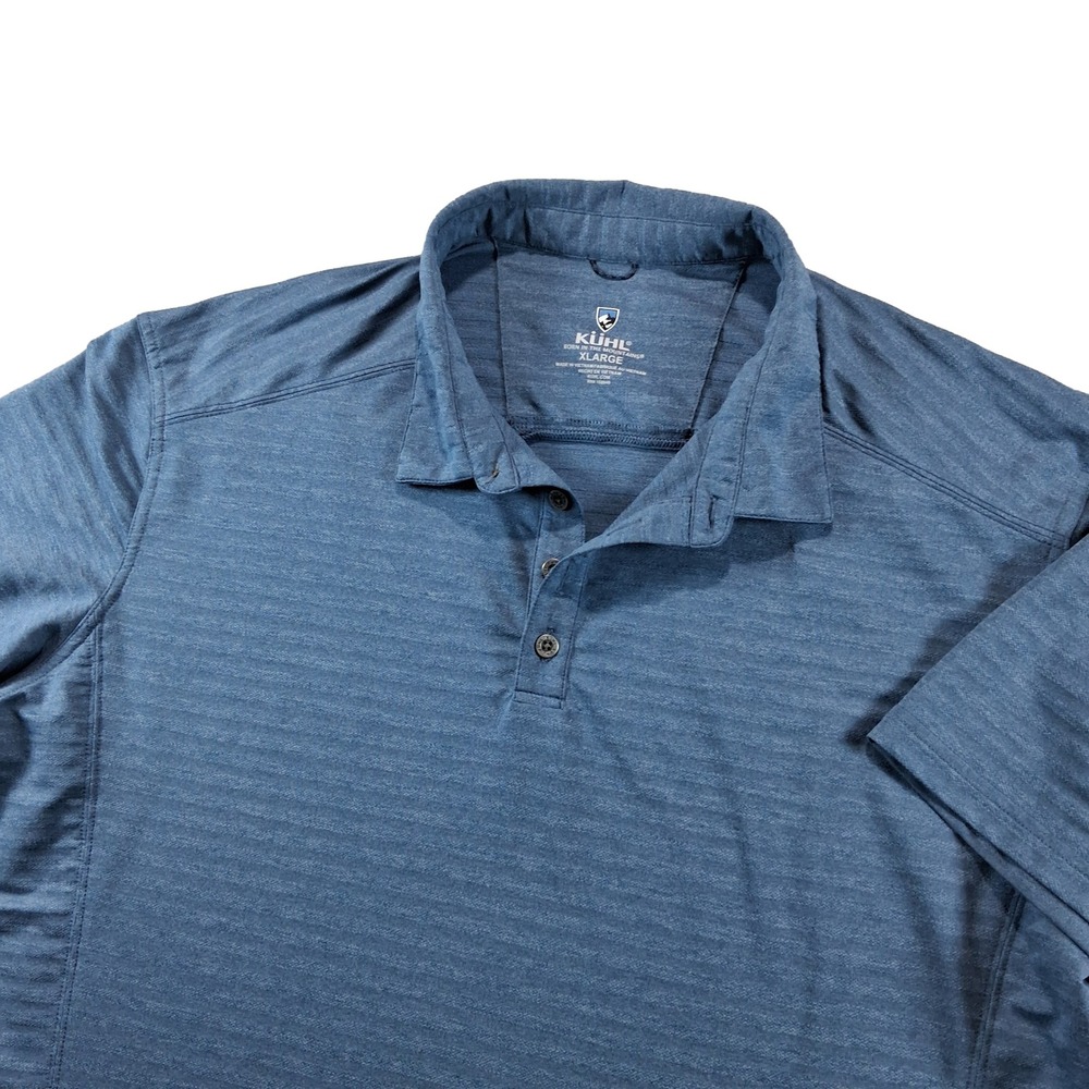 KUHL Polo Shirt Mens XL Light Blue Casual Performance Stretch Short Sleeve